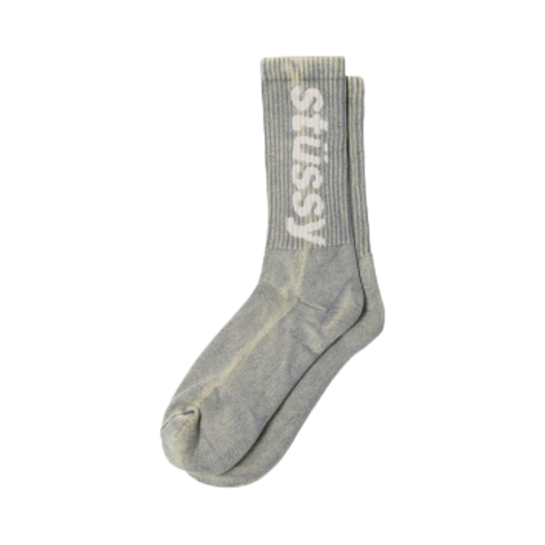 스투시 워시드 헬베티카 크루 삭스 그레이(Stussy Washed Helvetica Crew Socks Grey)