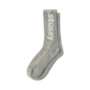 Stussy Washed Helvetica Crew Socks Grey