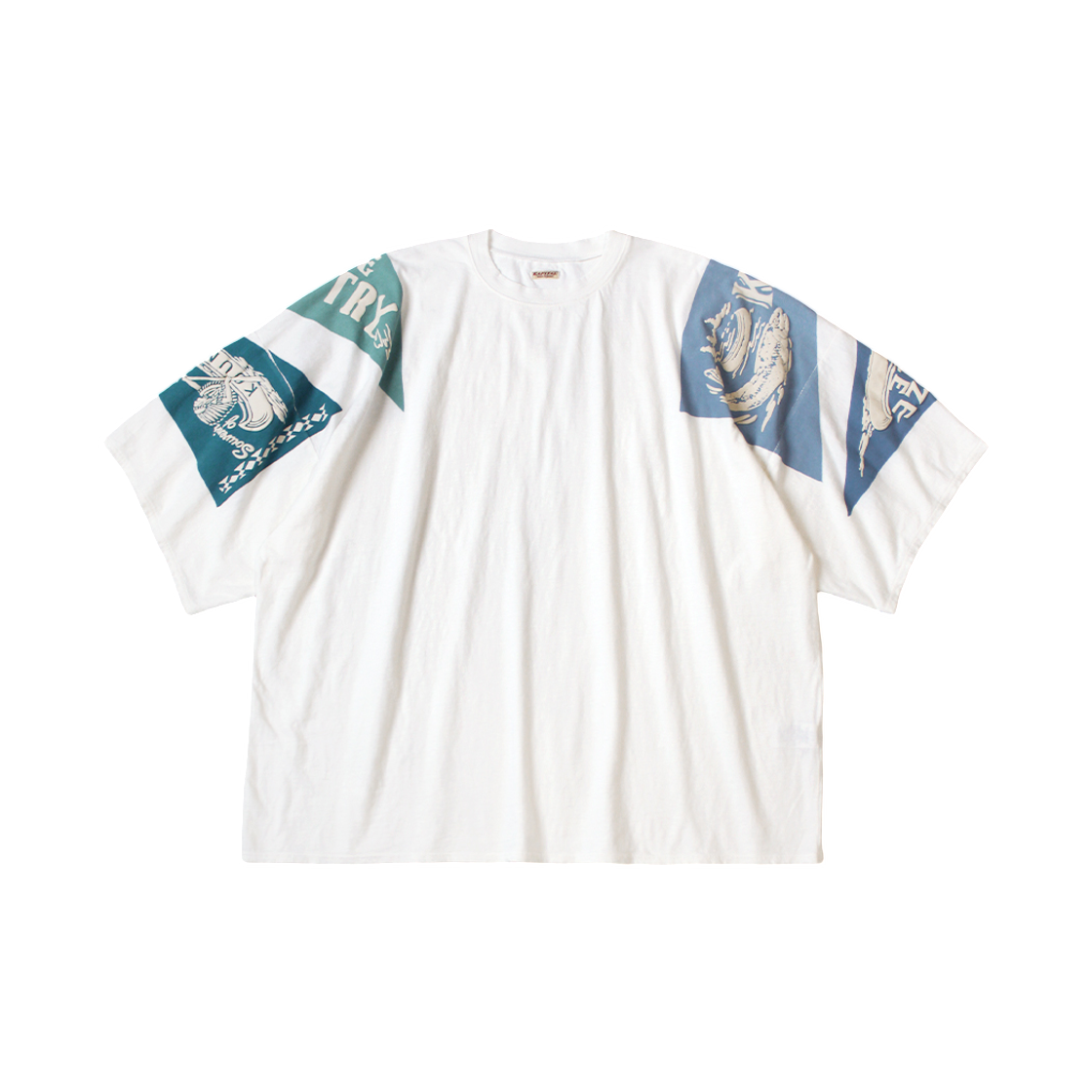 K2508SC010 Kapital 18.5 Jersey Huge-T-Shirt Pennant Yukon Blue