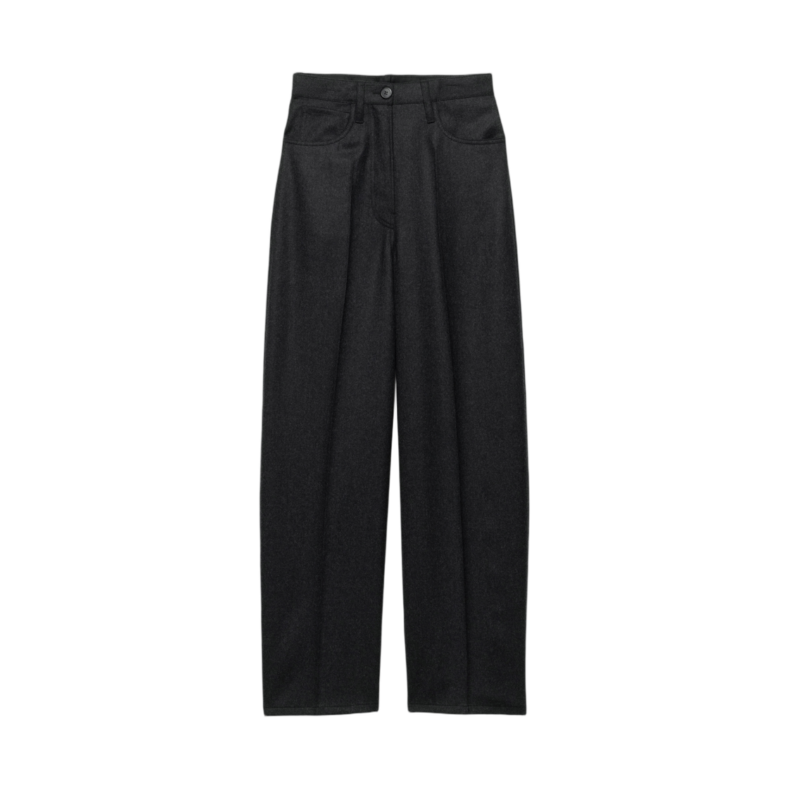 P265J-11GZ-F0308 (W) Prada Wool Flannel Pants Anthracite Gray