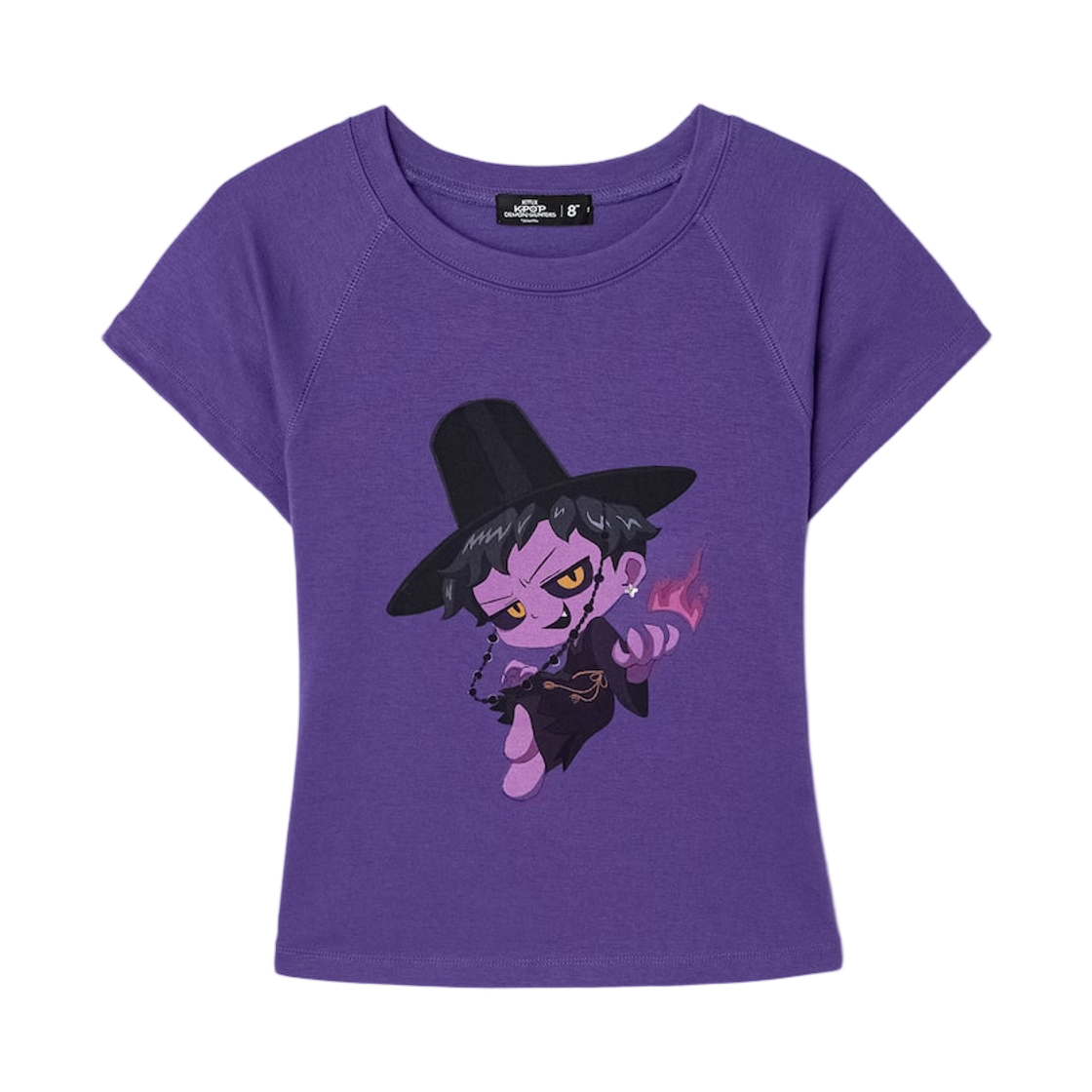 125942MX2U (W) 8seconds x KPop Demon Hunters Saja Boys Crop SS T-Shirt Purple
