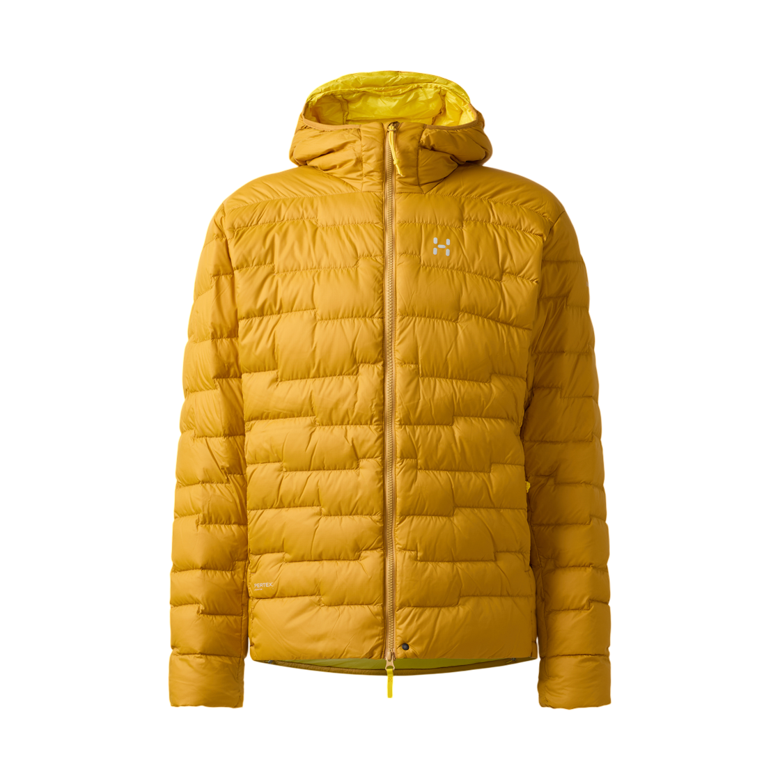 6074635UJ Haglofs ROC Flash Down Hood Clay Yellow Tech Yellow