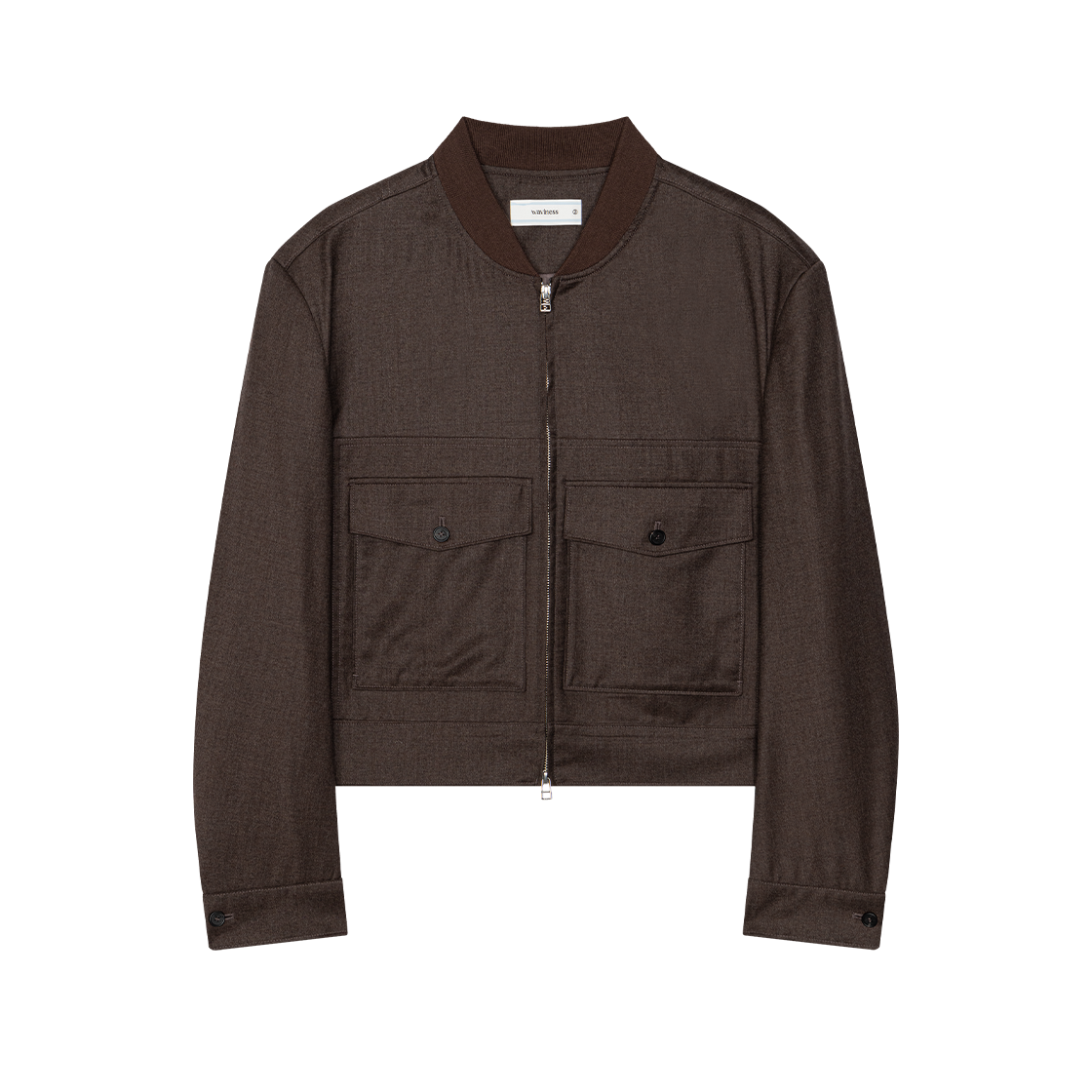 웨이비니스 딥틱 논 카라 울 블루종 브라운(Waviness Diptych Non Collar Wool Blouson Brown)