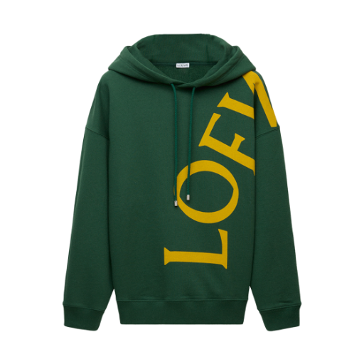 H526Y25X65-4110 Loewe Relaxed Fit Hoodie in Cotton Dark Green