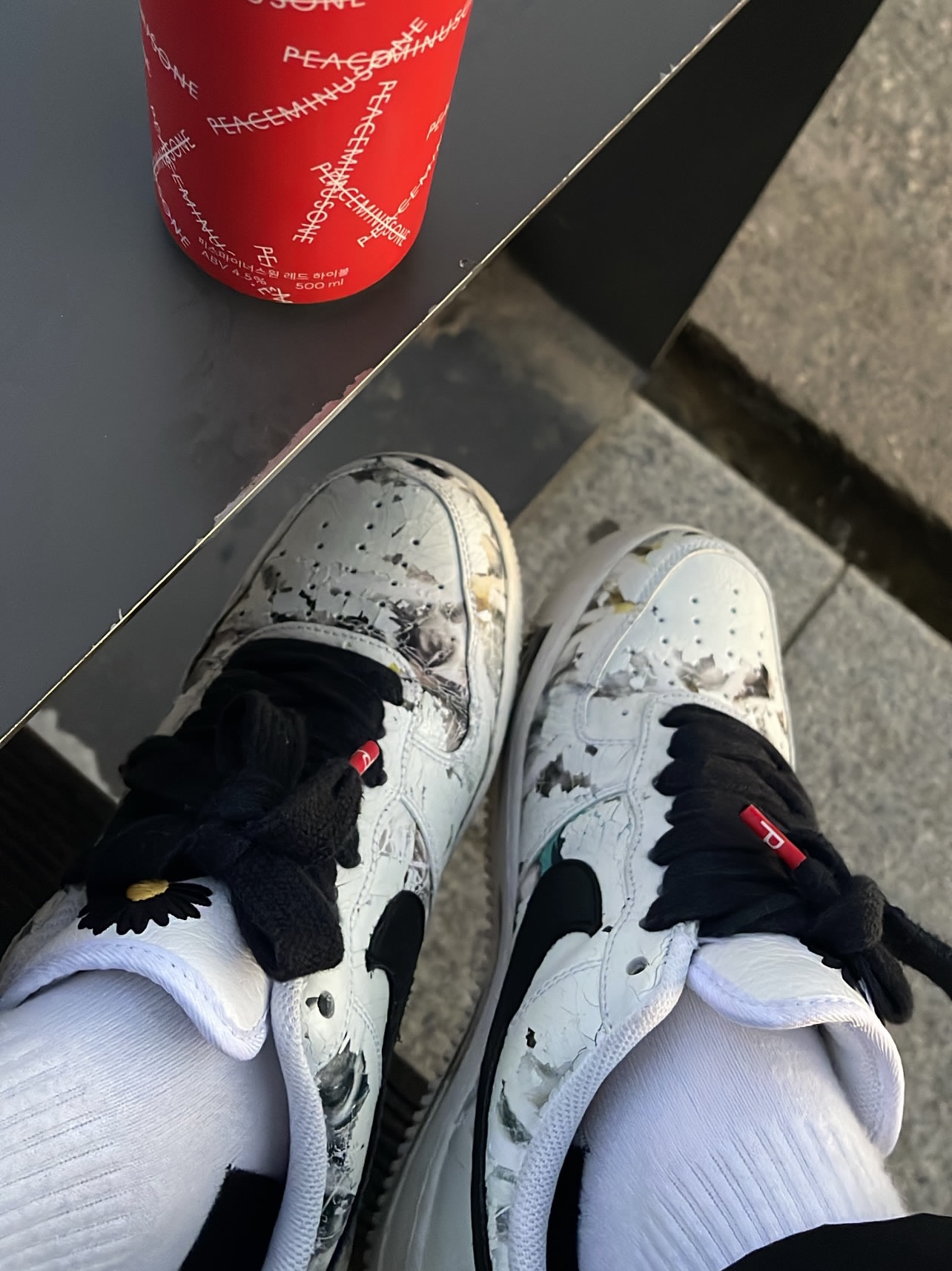 Nike x Peaceminusone Air Force 1 Low Para-Noise 2.0 착용 스타일