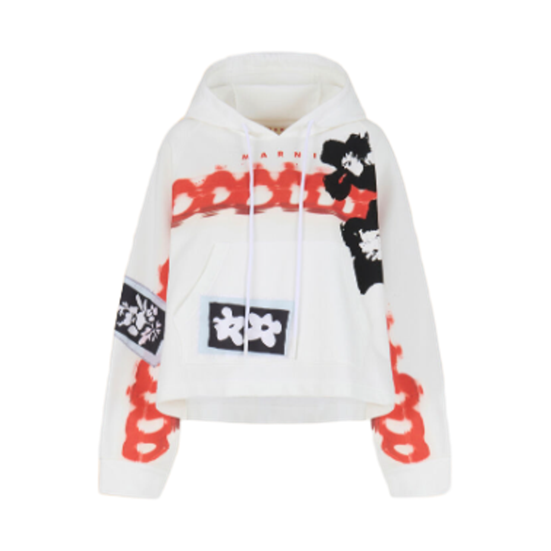 FLJE0233P0U-SCY40-PRW01 (W) Marni Cotton Hoodie Lilywhite