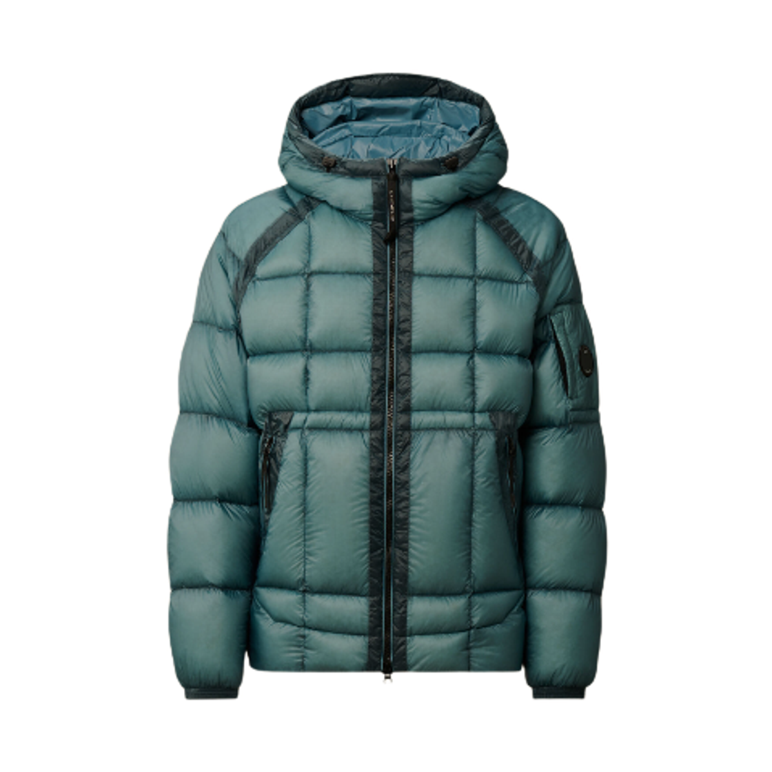C.P. 컴퍼니 D.D. 쉘 후드 다운 자켓 에게안 블루 라이트 블루 - 25FW(C.P. Company D.D. Shell Hooded Down Jacket Aegean Blue Light Blue - 25FW)