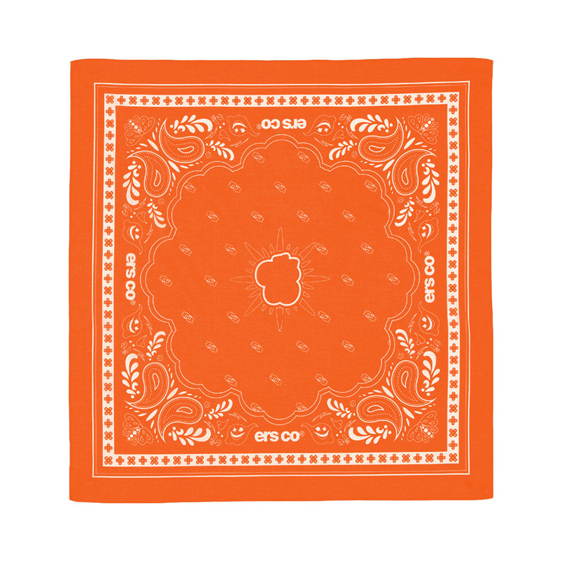 이알에스코 심장 로고 반다나 오렌지(ersco Heart Logo Bandana Orange)