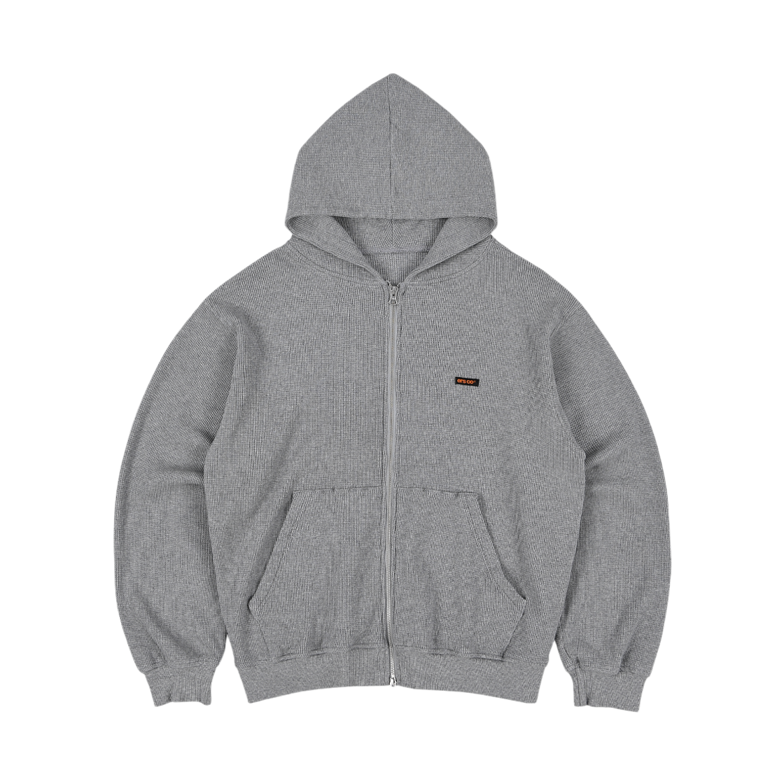 ersco-0115 ersco Waffle Hoodie Zip Melange Gray