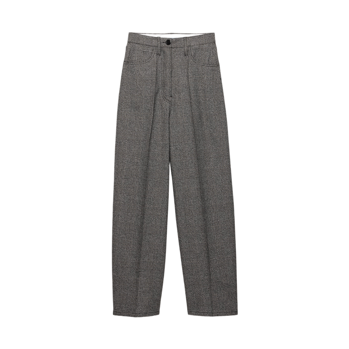 P265J-15K5-F0480 (W) Prada Prince Of Wales Check Mouline Wool Pants Slate Gray