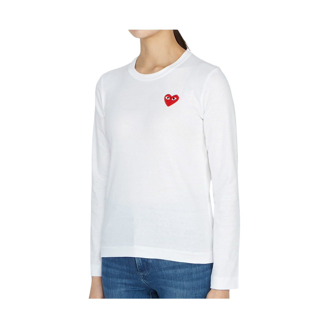 [20% 쿠폰] (W) 플레이 꼼데가르송 롱슬리브 티셔츠 화이트([20% 쿠폰] (W) Play Comme des Garcons LS T-Shirt White) - 3
