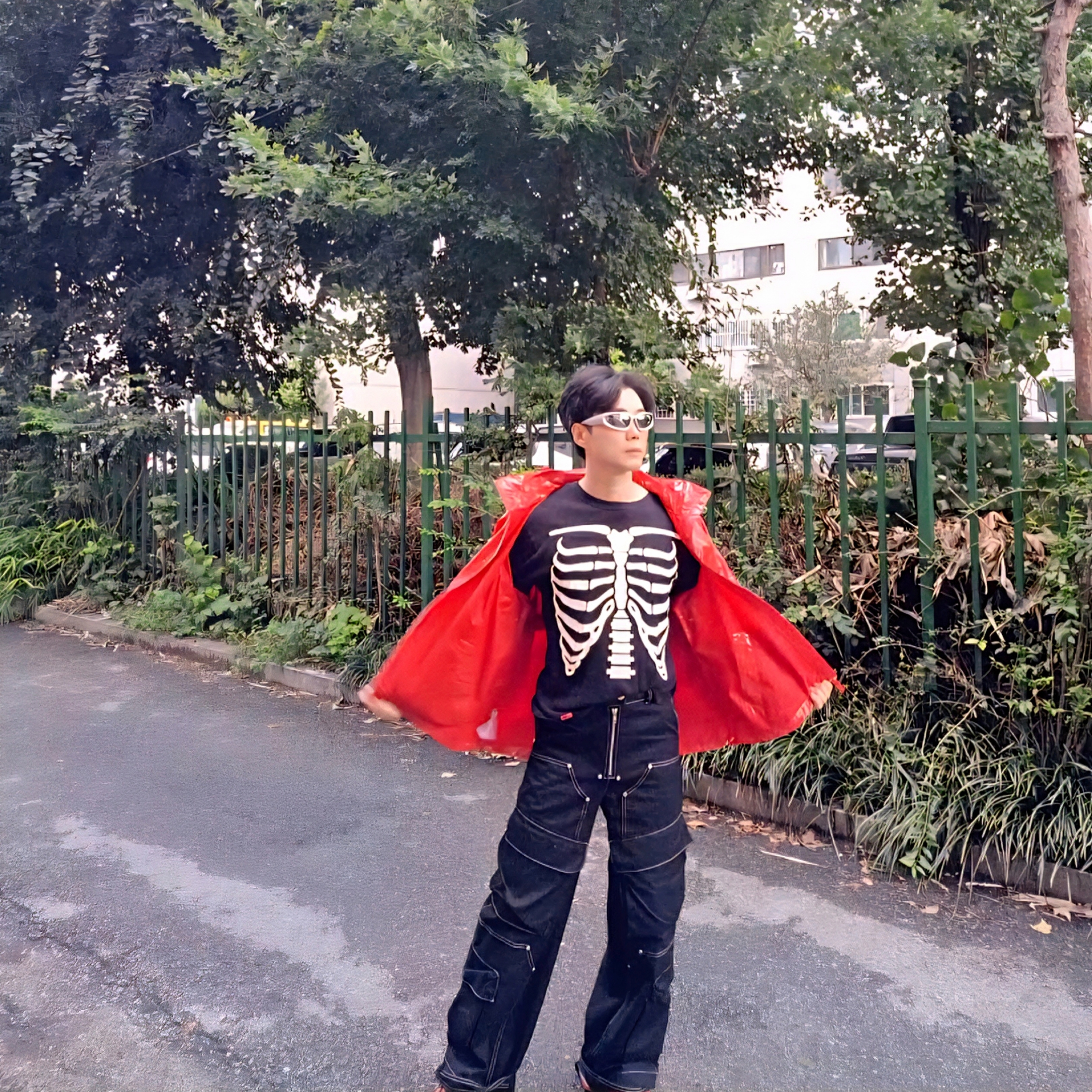 Stussy Beach Shell Coated Ripstop Red, Supreme Hanes Bones Thermal Crew Black (1 Pack) 착용 스타일 - 2