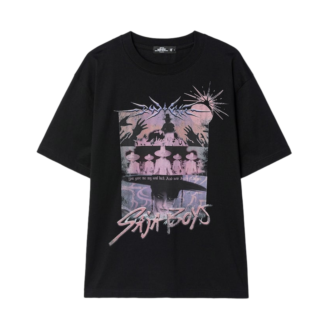 455942IXD5 8seconds x KPop Demon Hunters Saja Boys Your Idol SS T-Shirt Black
