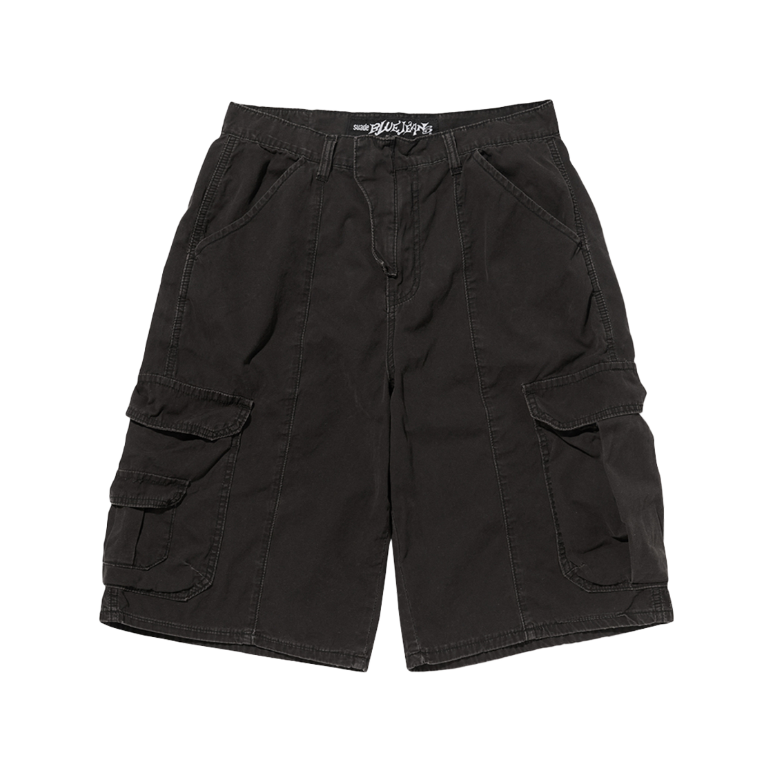 스웨이드 와이드 카고 쇼츠 블랙(Suade Wide Cargo Shorts Black)