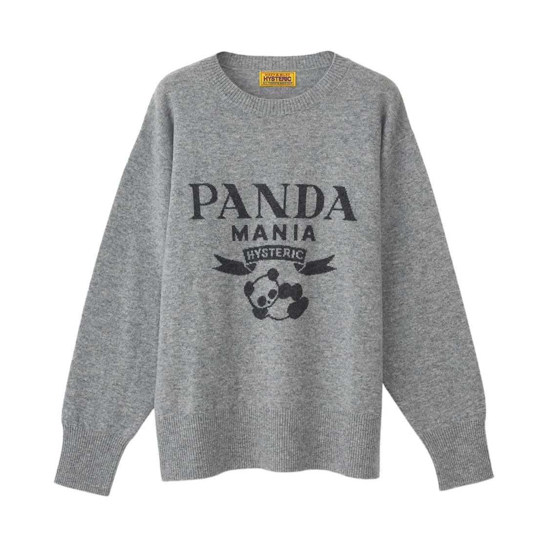 (W) 히스테릭 글래머 판다 매니아 니트 스웨터 탑 그레이((W) Hysteric Glamour Panda Mania Knitted Sweater Top Gray) - 1