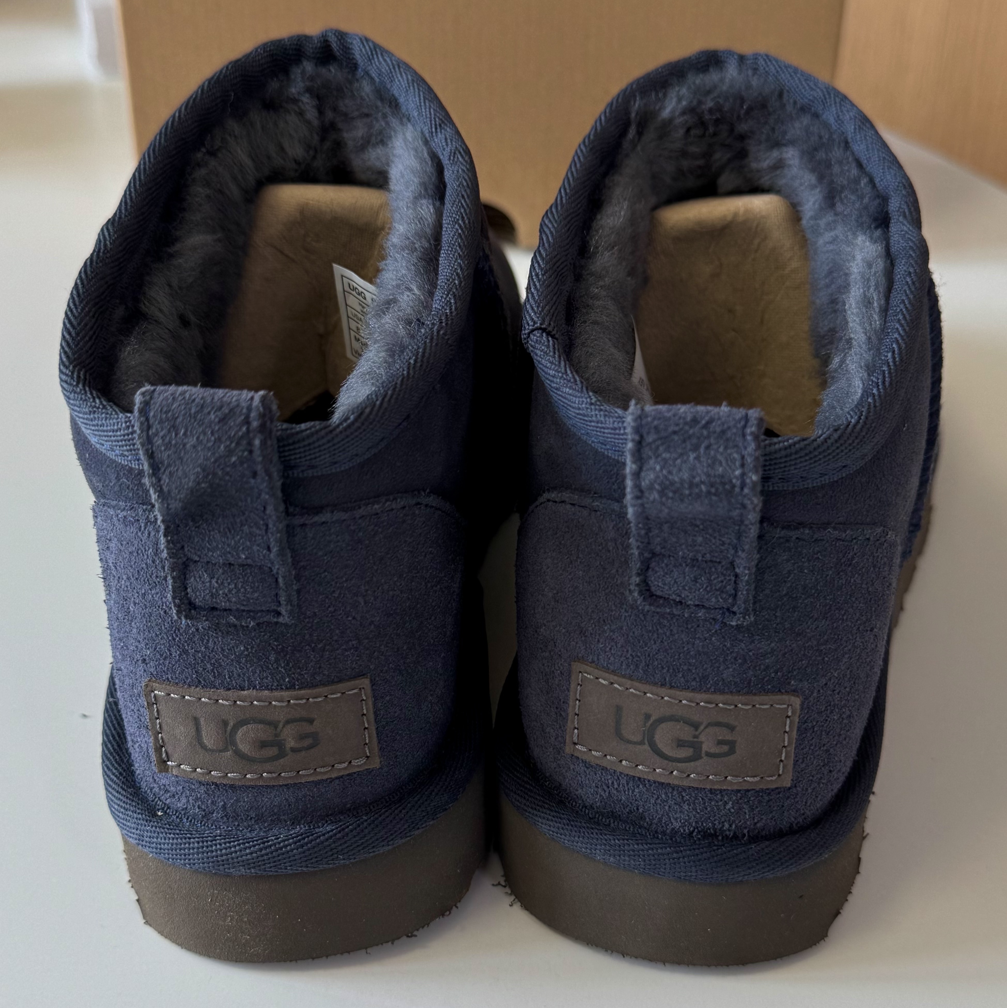 (W) UGG Classic Ultra Mini Boots Eve Blue, (W) UGG Classic Ultra Mini Boots Chestnut 착용 스타일 - 3