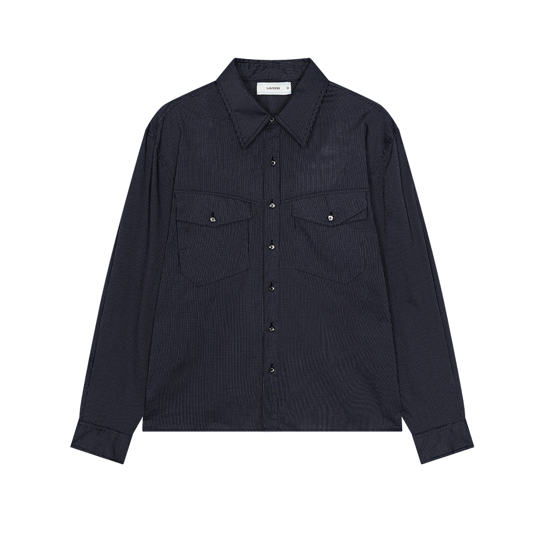 웨이비니스 호리즌 스트라이프 셔츠 네이비 스트라이프(Waviness Horizon Stripe Shirts Navy Stripe)