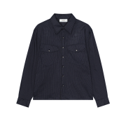 Waviness Horizon Stripe Shirts Navy Stripe