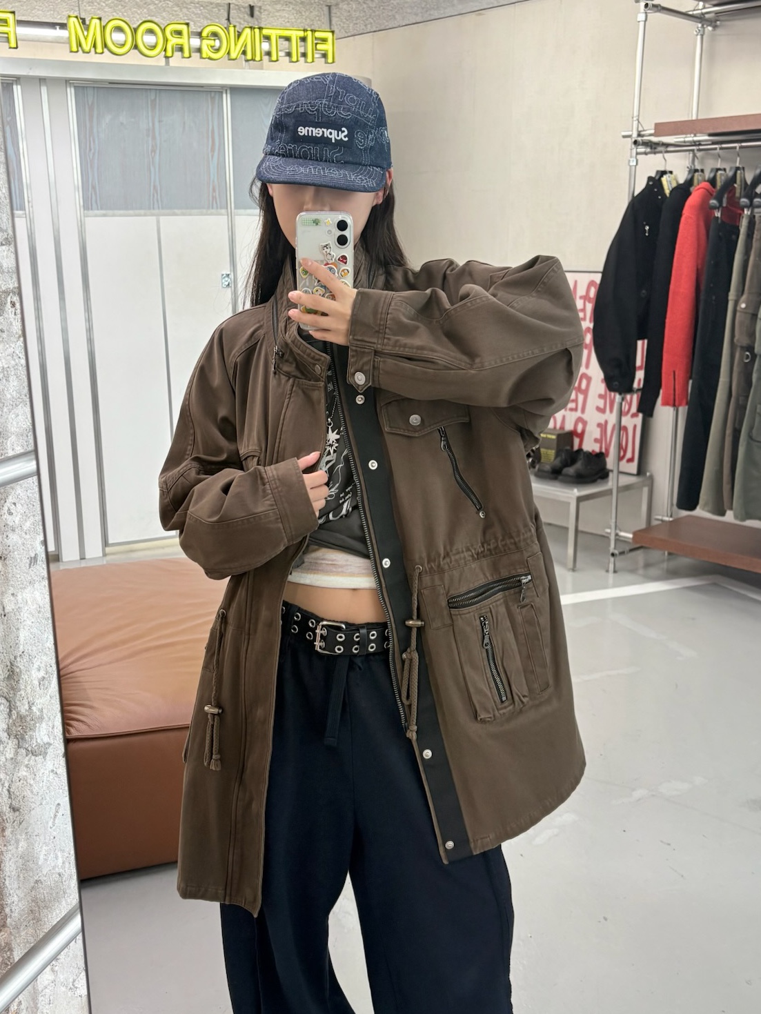 Vacant Archive Women Victor Cotton Field Jacket Brown, Vacant Archive Women Victor Cotton Field Jacket Khaki 착용 스타일