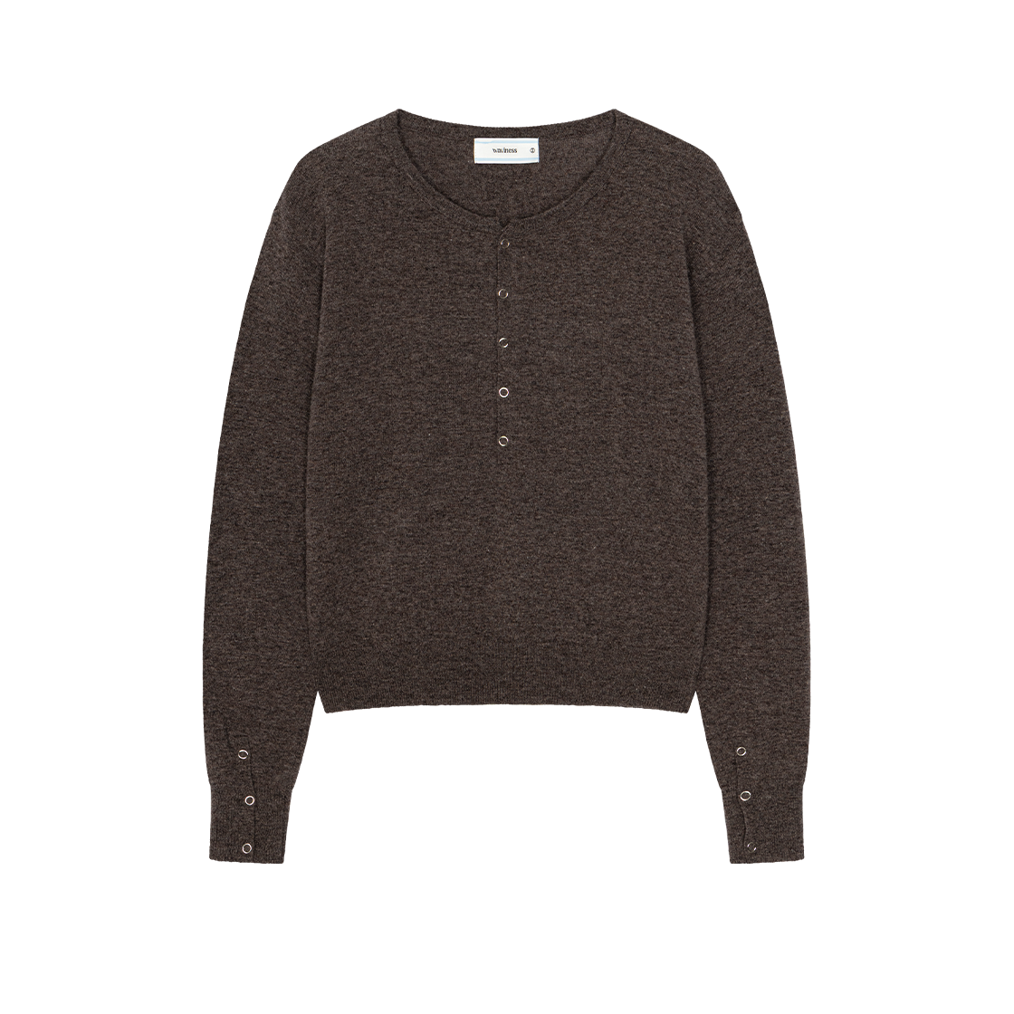 WVNS25315 Waviness Low Tide Henley Neck Knit Brown