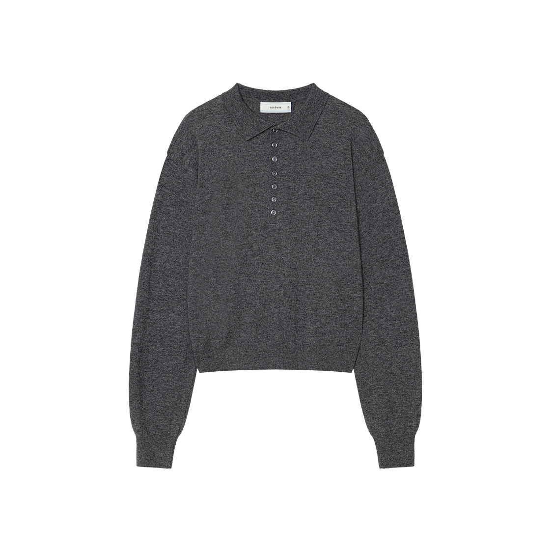 웨이비니스 리니어 블룸 카라 니트 그레이(Waviness Linear Bloom Collar Knit Grey)