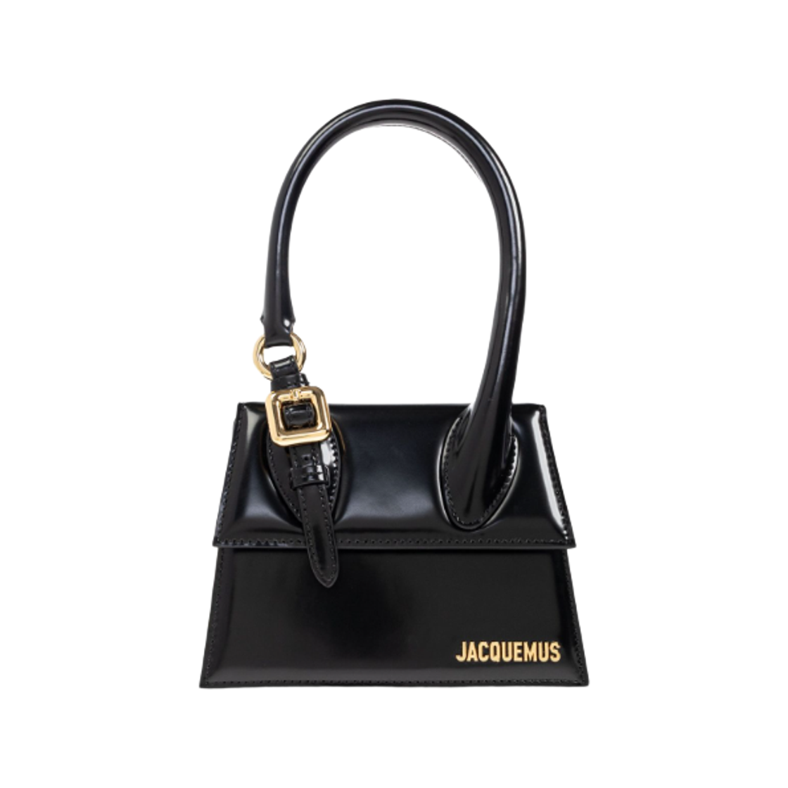 BAW00327AC1-8A01-990 Jacquemus Medium Chiquito Buckle Signature Handbag Black
