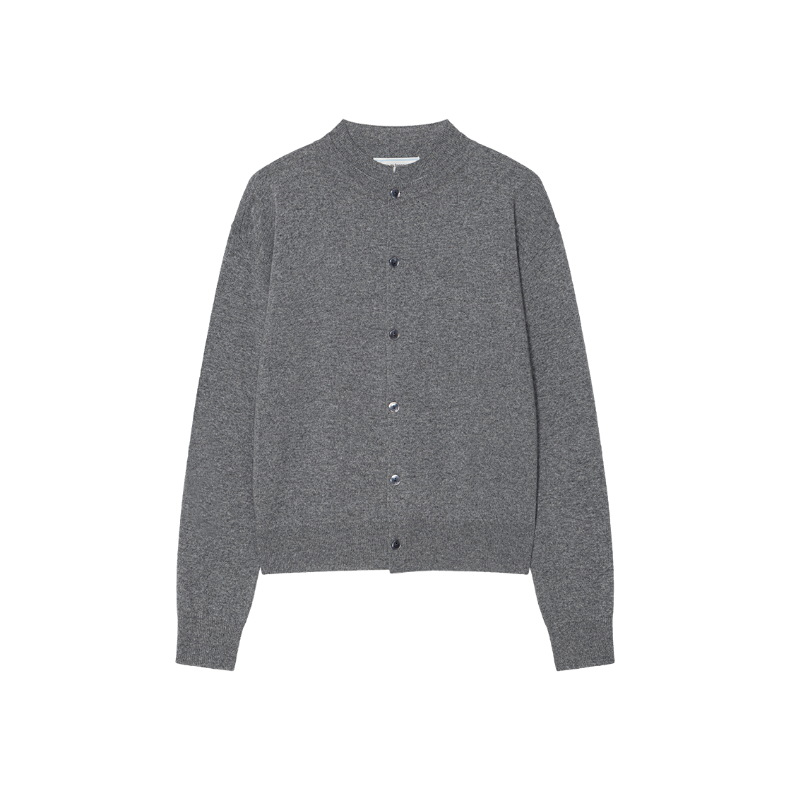 WVNS25301 Waviness Double Frame Round Neck Cardigan Grey