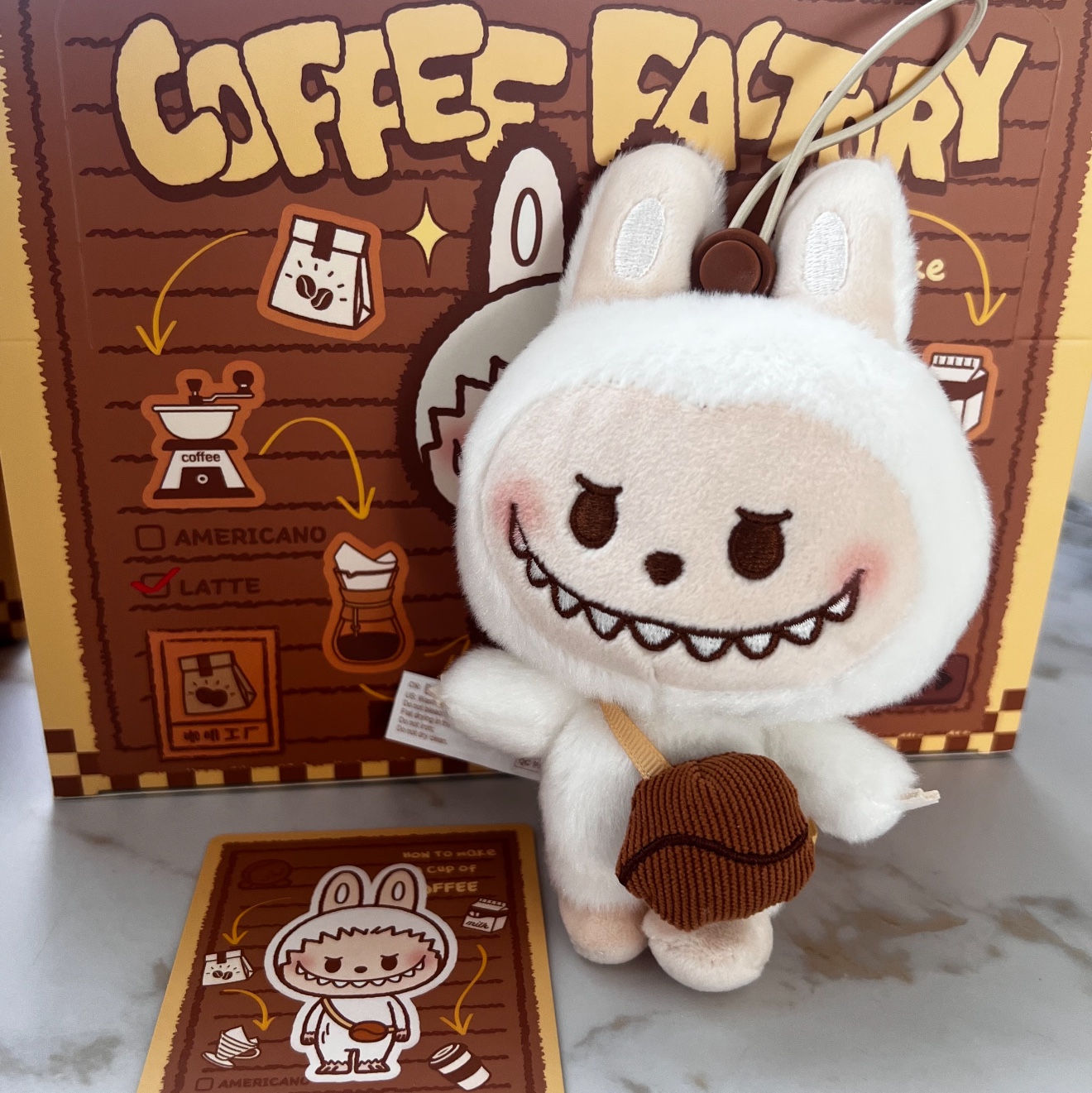 Pop Mart Pop Bean Coffee Factory Series Plush Pendant Sealed Case (1 Blind Box), Pop Mart Pop Bean Coffee Factory Series Plush Pendant Sealed Case (4 Blind Boxes) 착용 스타일 - 4