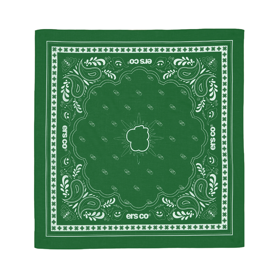 ersco-0120 ersco Heart Logo Bandana Green