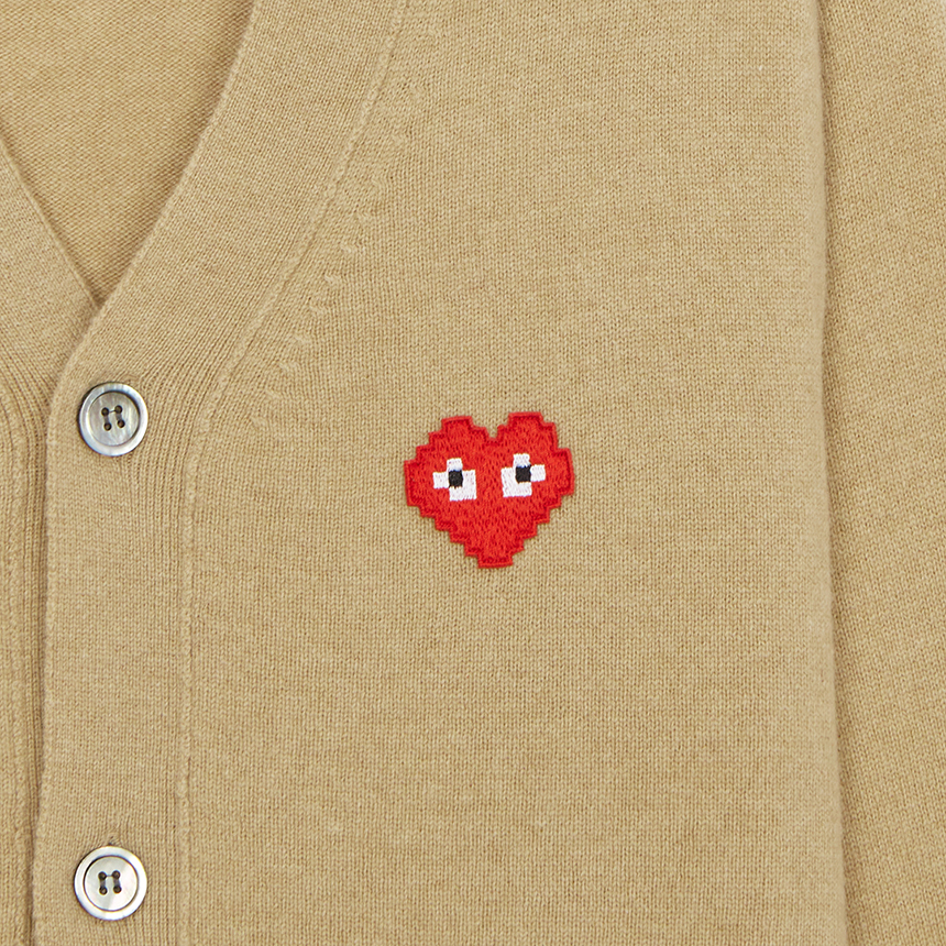 [25% 쿠폰] 플레이 꼼데가르송 x 인베이더 니트 가디건 카멜([25% 쿠폰] Play Comme des Garcons x Invader Knit Cardigan Camel) - 5