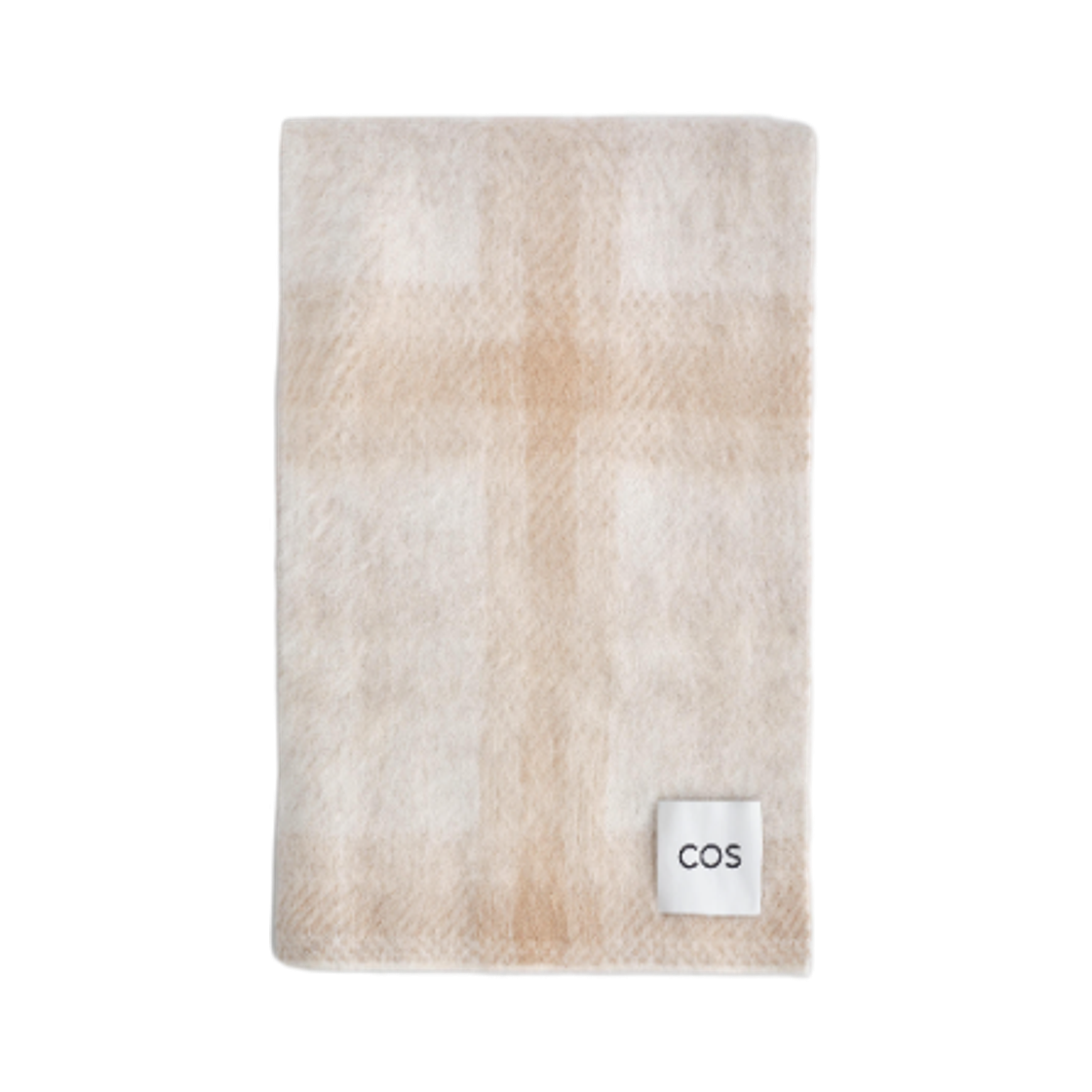 1303158002 (W) COS Checked Alpaca Blend Muffler Ecru Checked