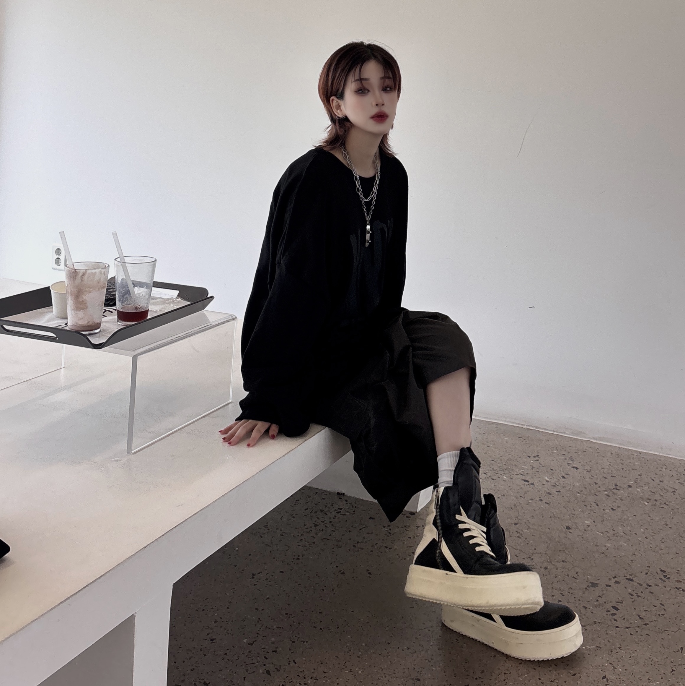 Rick Owens Concordians Mega Bumper Geobasket 착용 스타일 - 1