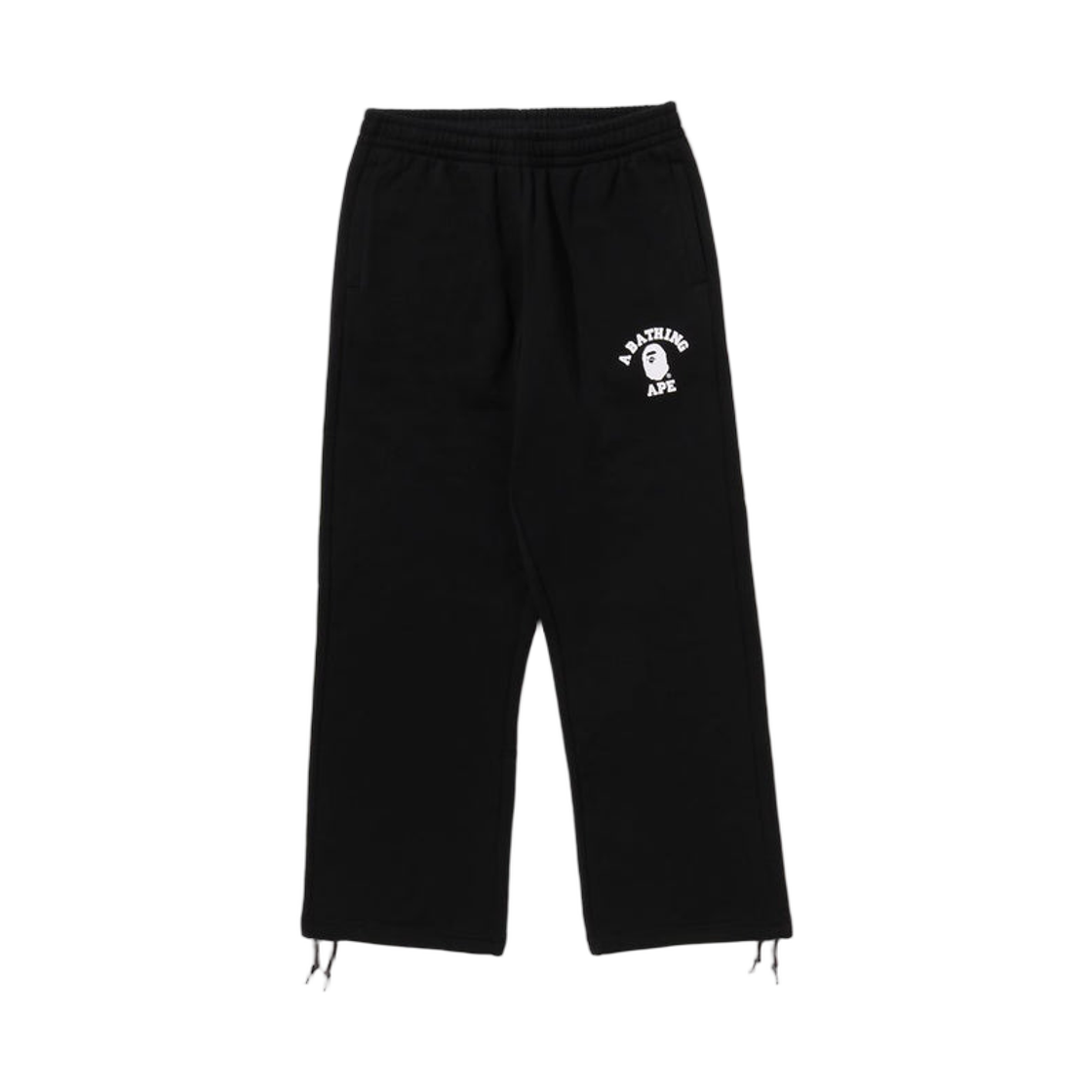 - BAPE College Oversized Fit Wide Leg Sweatpants Black