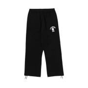 BAPE College Oversized Fit Wide Leg Sweatpants Black