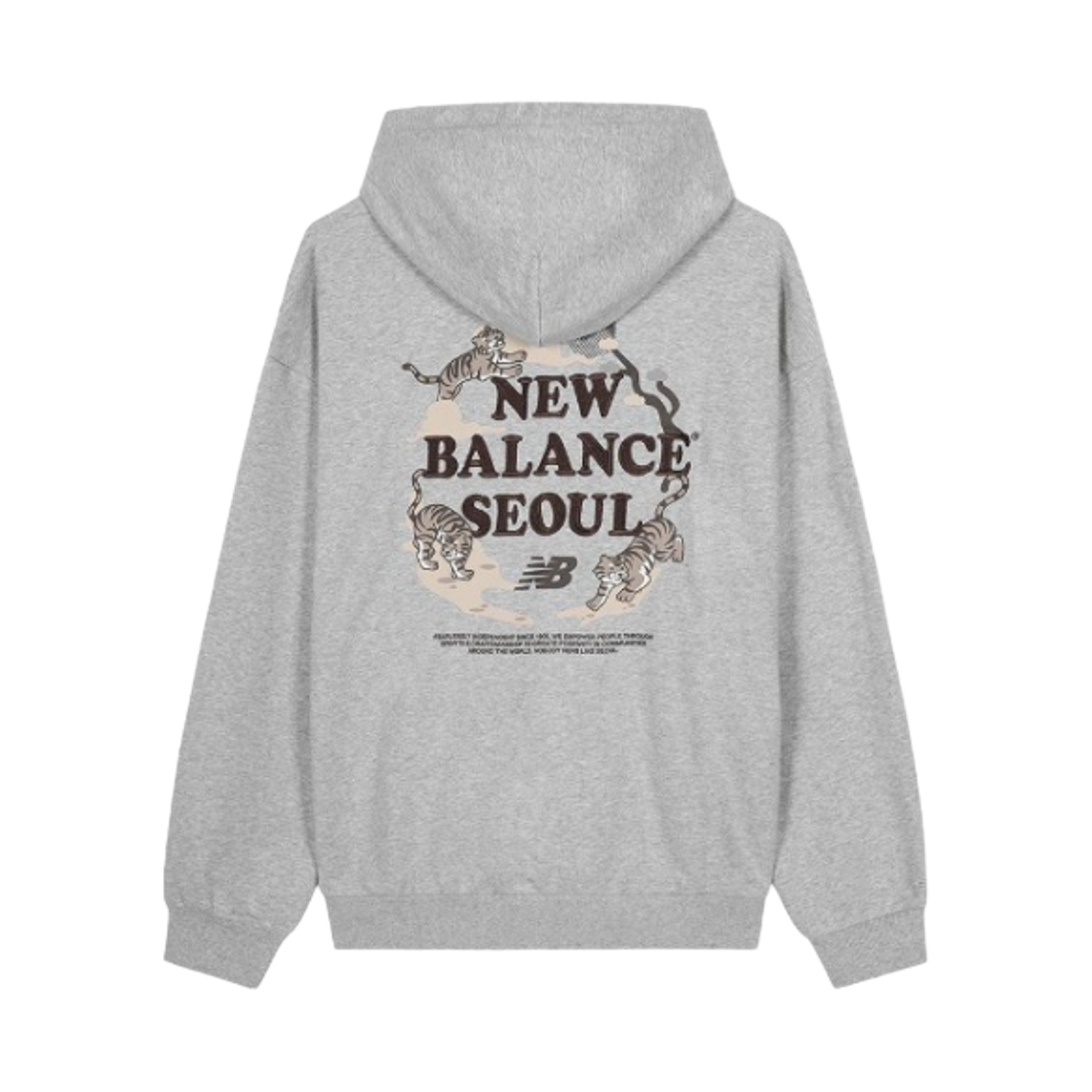 NBN0F4A033-AC New Balance Seoul Tiger Exclusive Semi Over Fit Hoodie Melange Grey