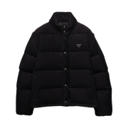 Prada Medium-Weight Corduroy Down Jacket Black