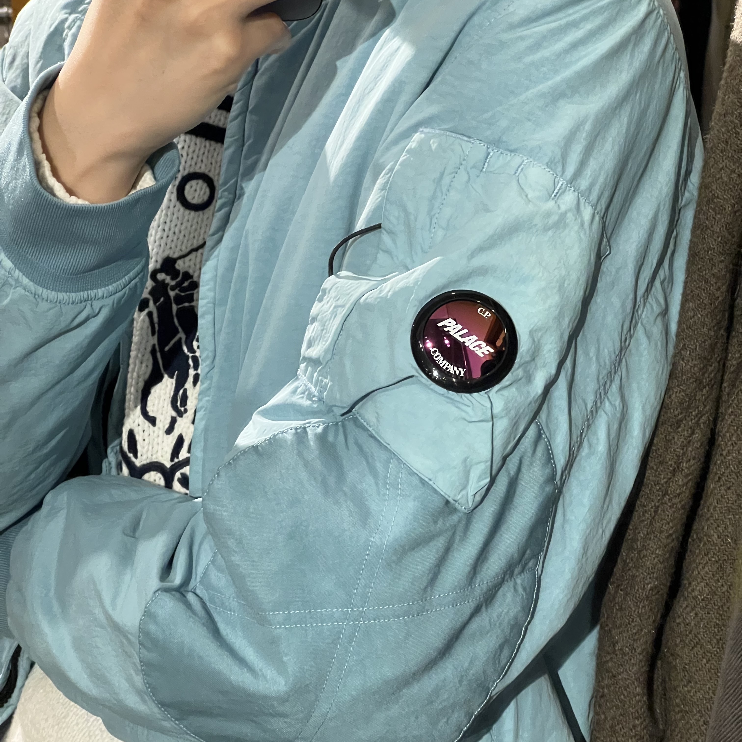 Palace x C.P. Company Bomber Jacket Blue - 22FW 착용 스타일