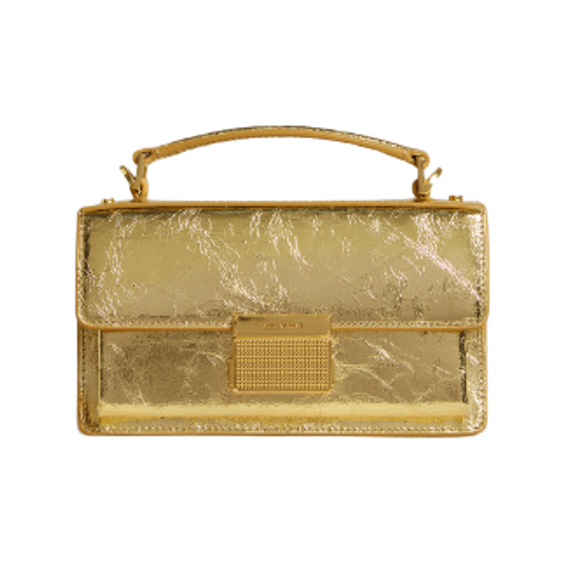 GWA00468-A000674-65215 Golden Goose Gold Detail Metallic Leather Small Venezia Bag Gold