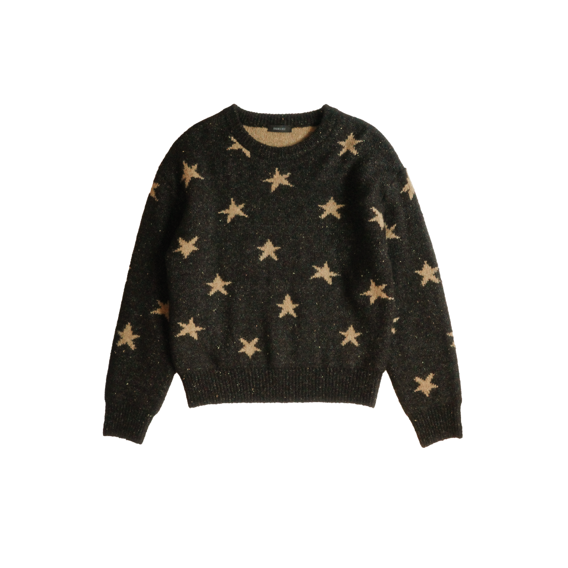 KS5CRKN002BB Kookeesee Two way Star Jacquard Knit Black/Beige
