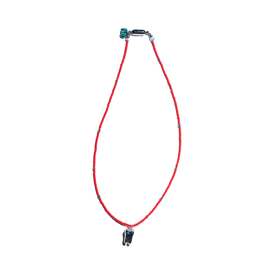 니로 세렌디피티 레드 포인트 몰라 돌핀 네크리스 #130(NiRO.SERENDiPiTY Red Point Molar Dolphin Necklace #130)
