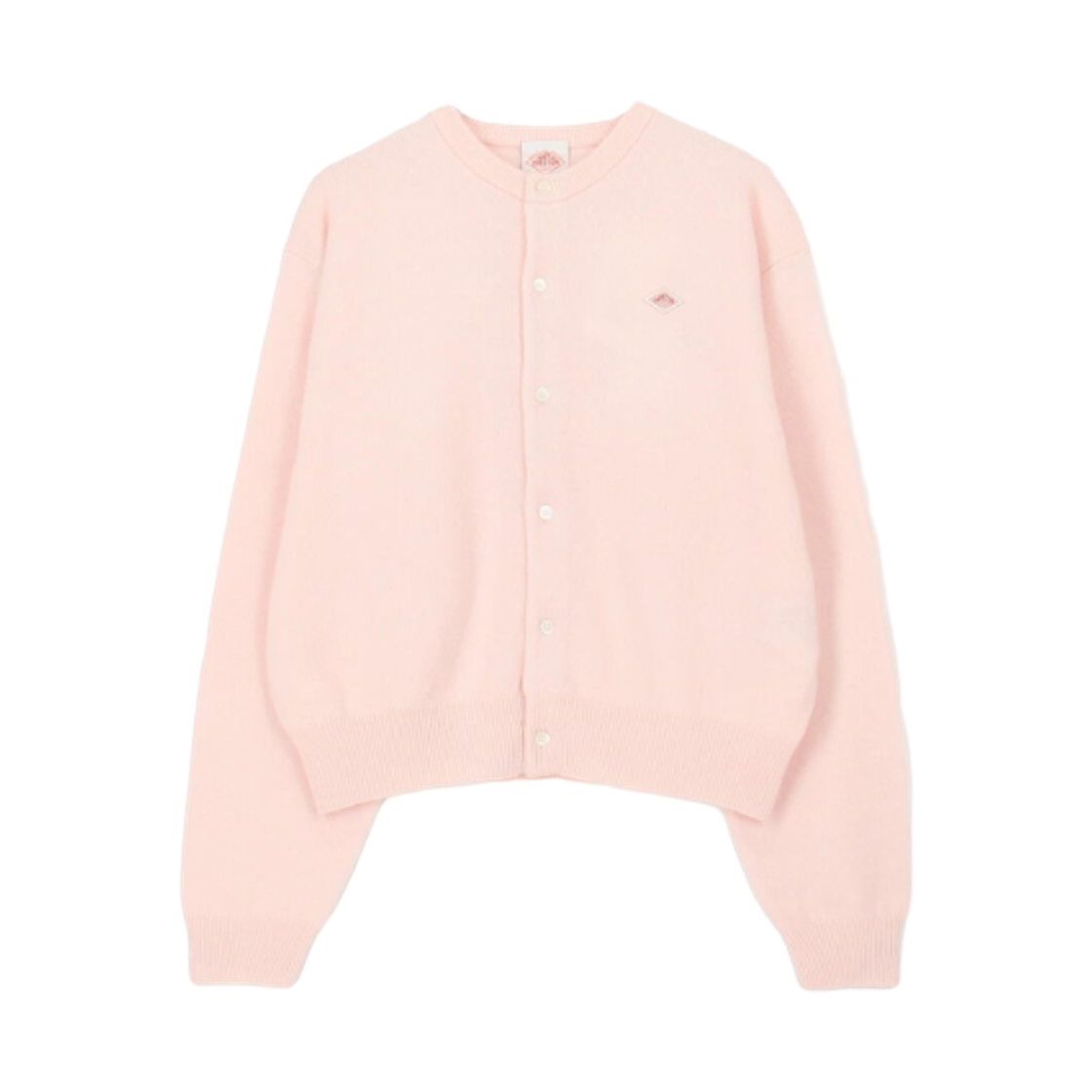 DT-D0031 (W) Danton Lambswool Crewneck Cardigan Pale Pink
