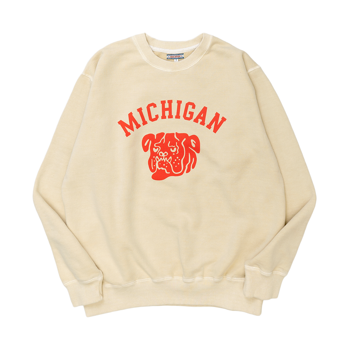 2029WCR Houston Japan Pigment Print Sweat MICHIGAN Cream 2029W