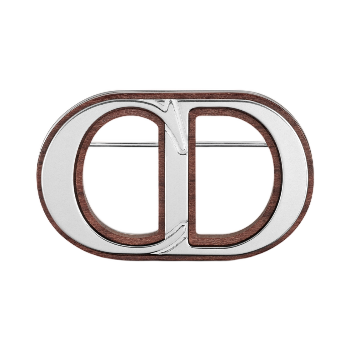 디올 노크 온 우드 브로치 실버 피니쉬 브래스 앤 산토스 우드(Dior Knock On Wood Brooch Silver Finish Brass And Santos Wood) - 1