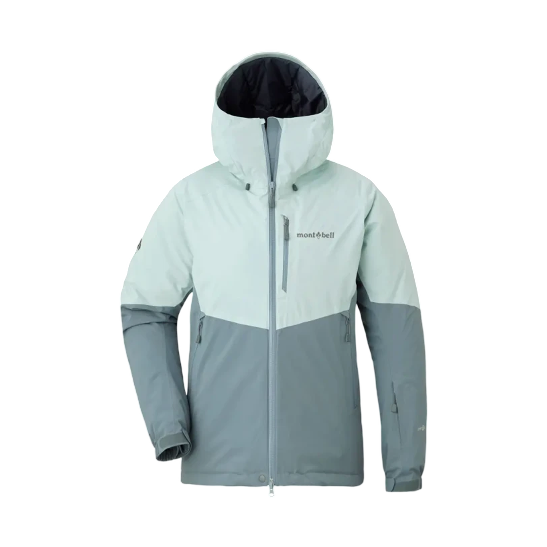 (W) 몽벨 파우더 홉 파카 라이트 블루((W) Montbell Powder Hop Parka Light Blue)