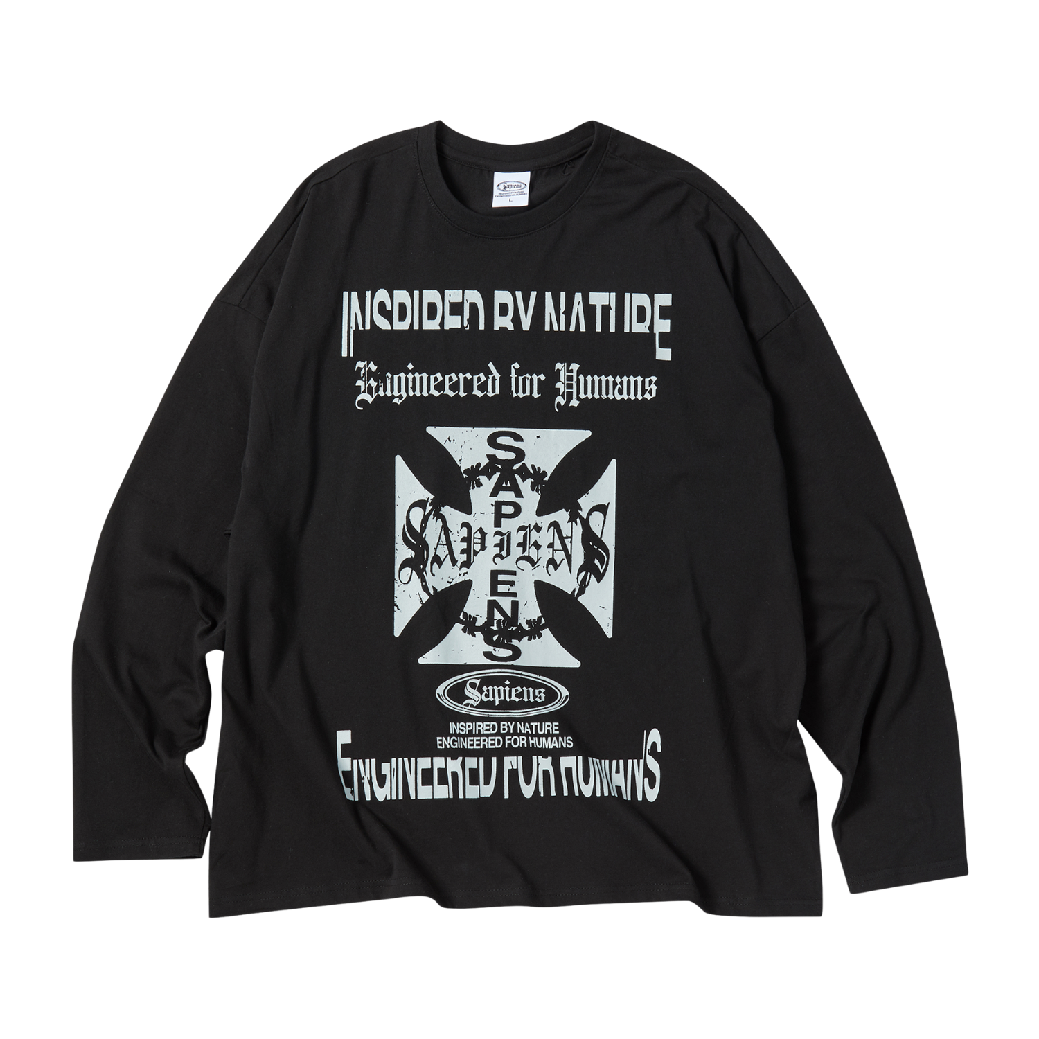 사피엔스 제네틱그래픽 롱슬리브 블랙(Sapiens Genetic Graphic Long Sleeve Black)