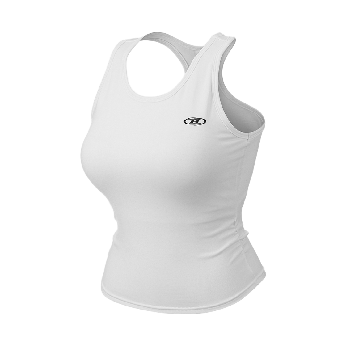 본투윈 우먼 BRN 레이서백 슬리브리스 화이트