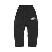 Corteiz Island Puff Print Open Hem Sweatpant Black