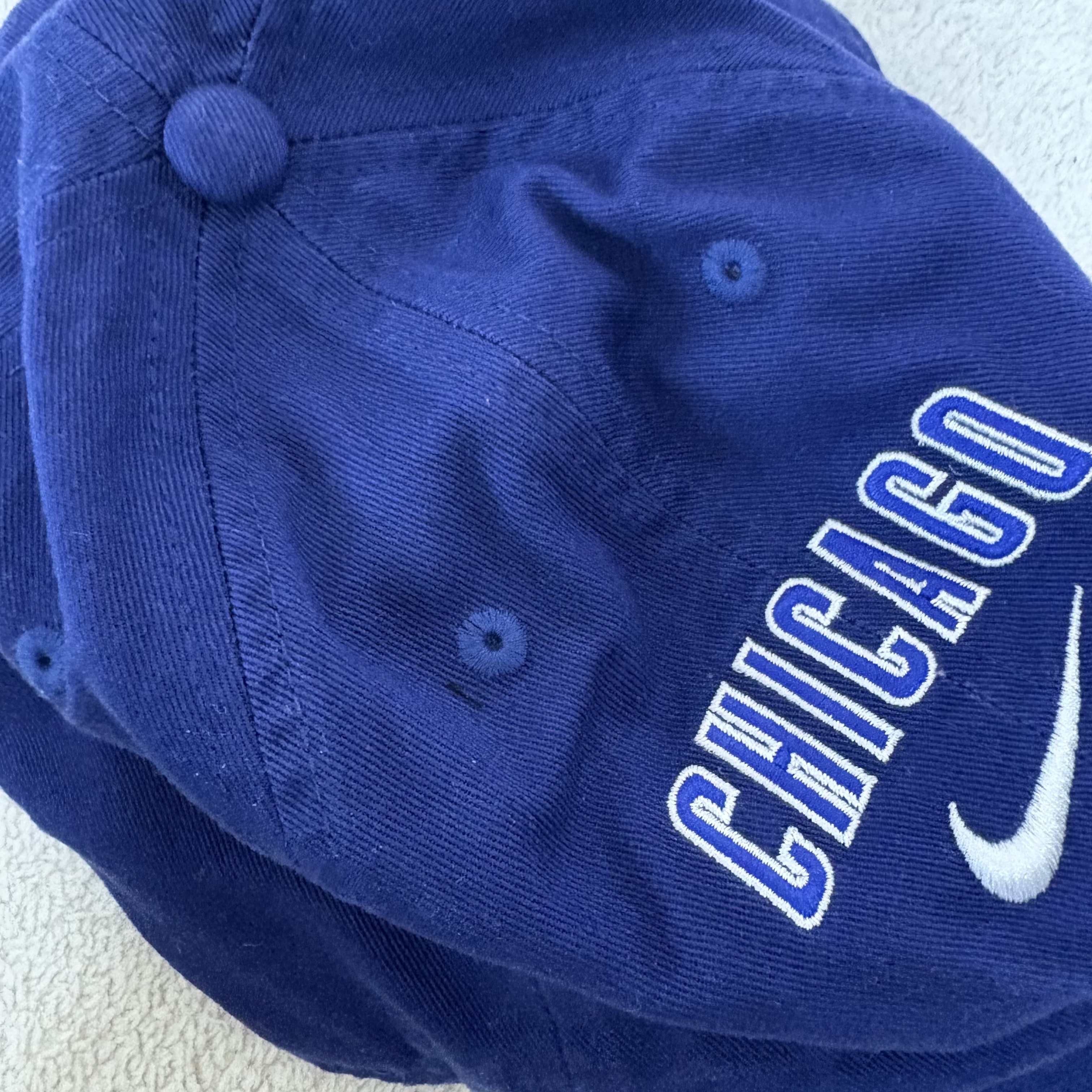 Nike Heritage 86 Wordmark Swoosh MLB Chicago Cubs Adjustable Hat Royal 착용 스타일