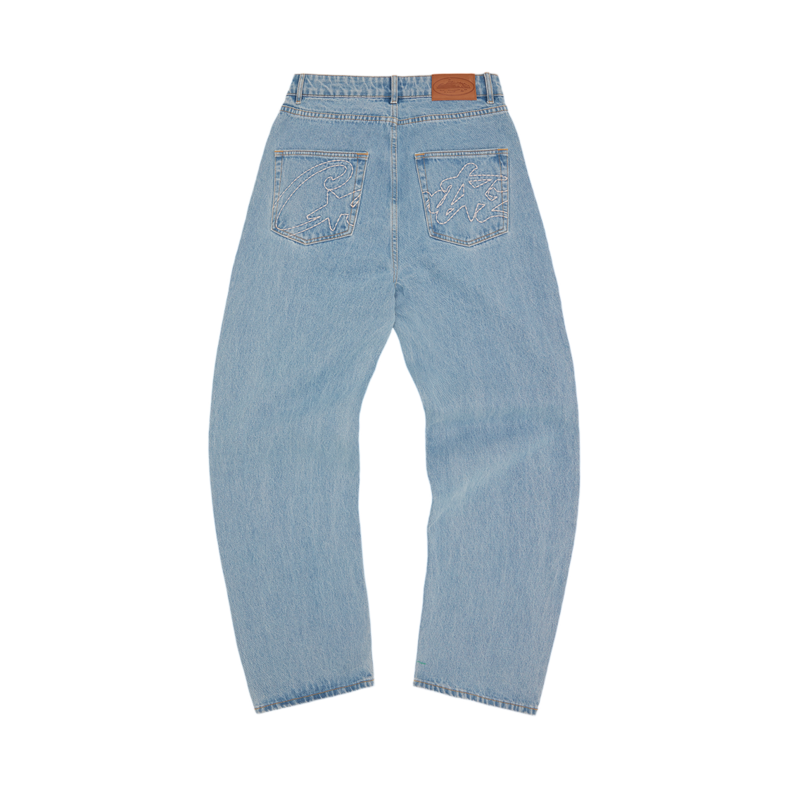 - Corteiz Allstarz Denim Baggy Jeans Washed Blue