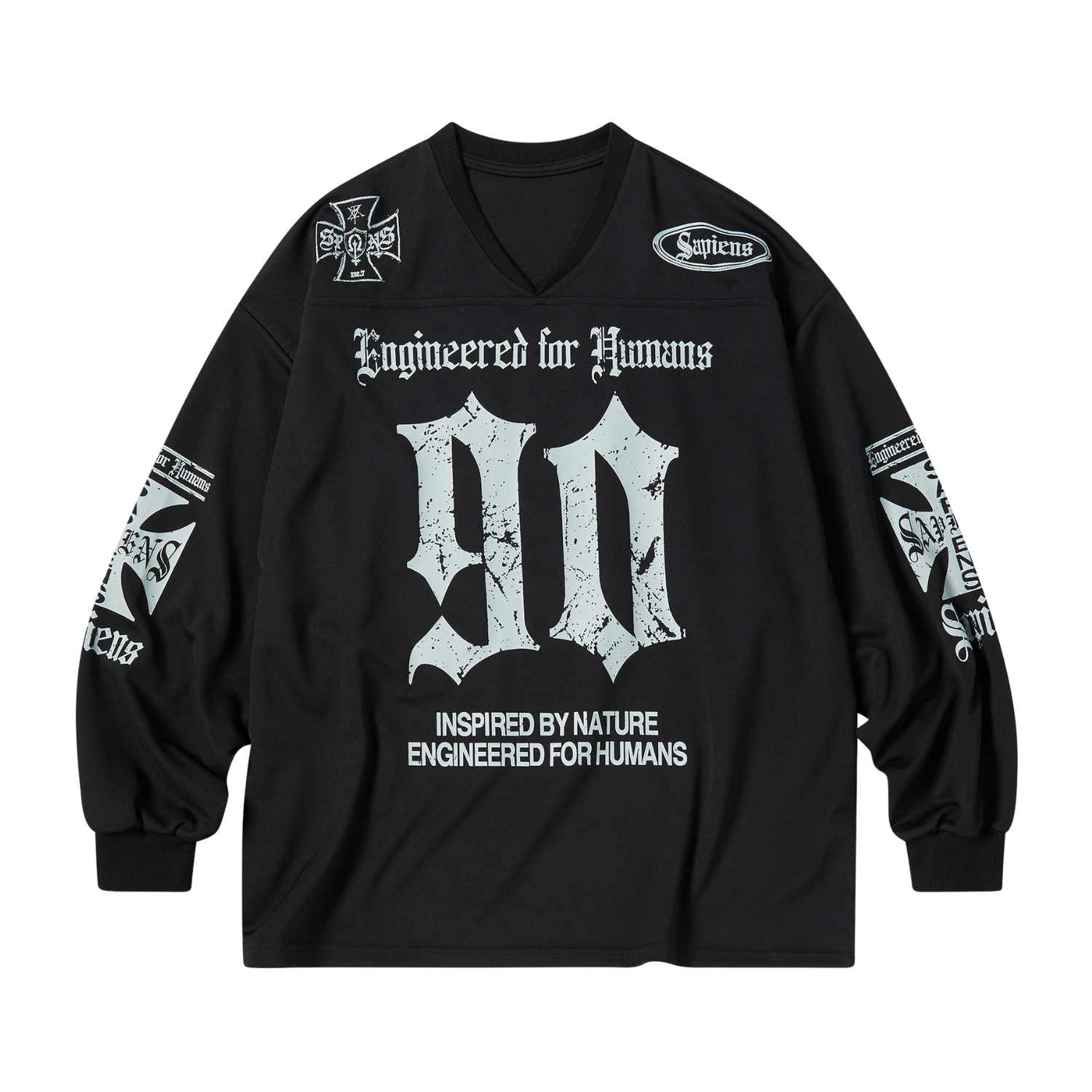 SA25LTS02 Sapiens 90 Rugby Long Sleeve Black